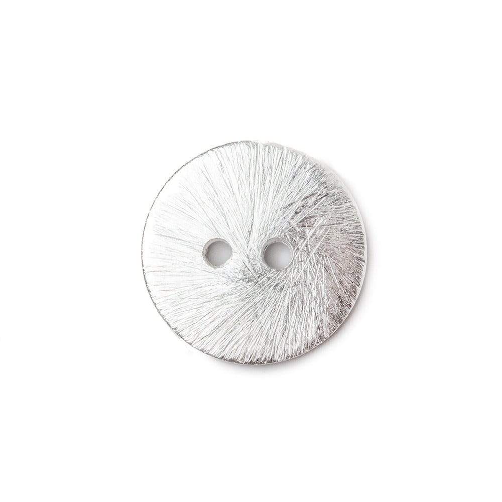 16mm Silver plated Disc Button Brushed, 10 pieces