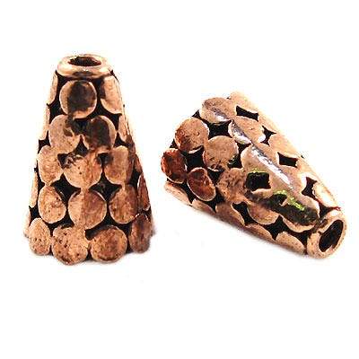 16x11mm Antiqued Copper Cone Polka Dot Pattern *DISCONTINUED*