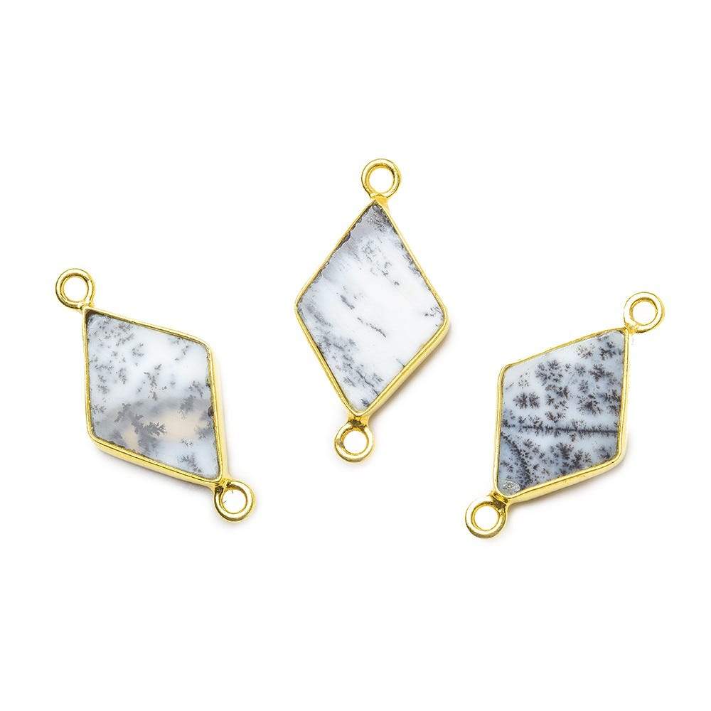 16x11mm Vermeil Bezel Dendritic Opal Kite Connector 1 piece