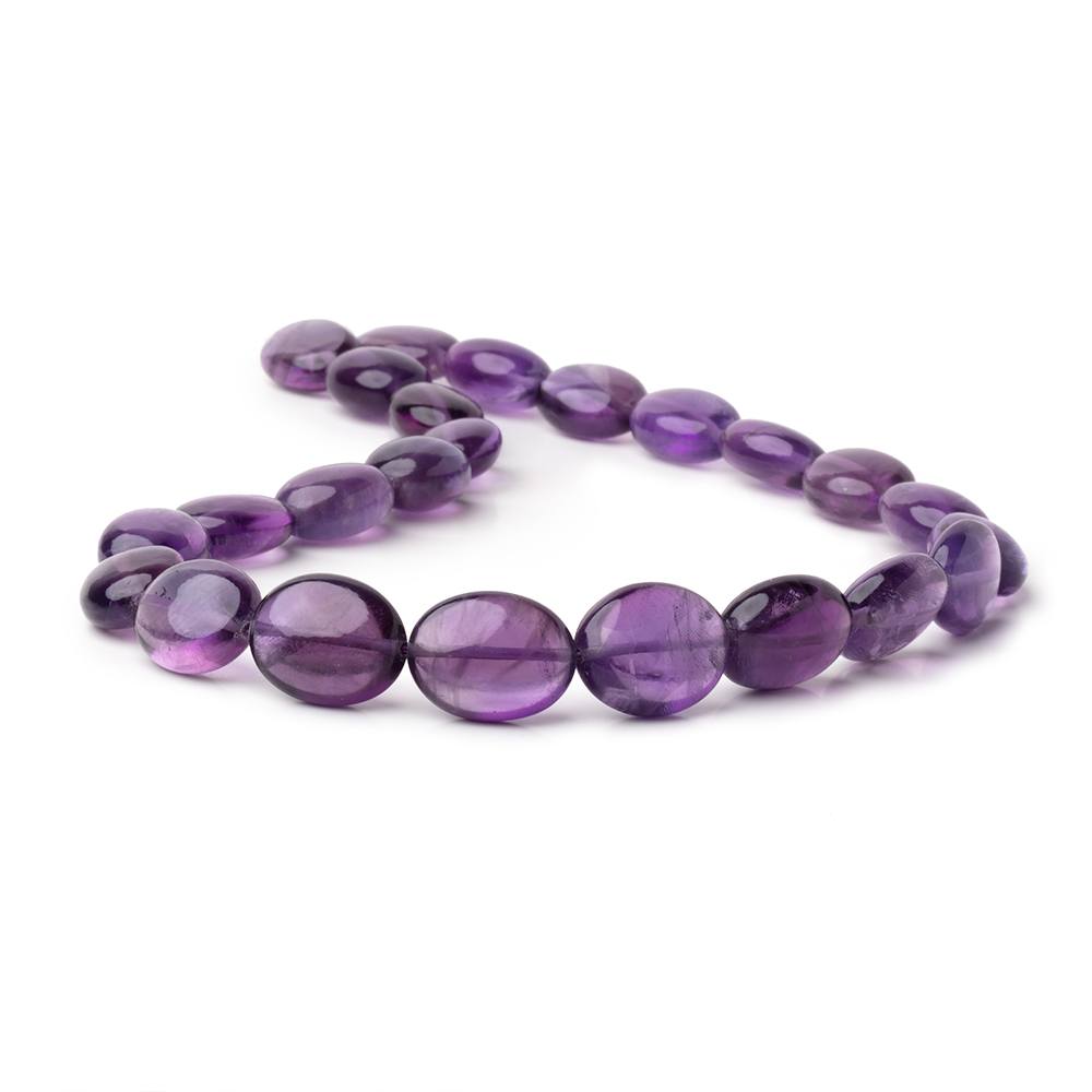 16x12-19x15mm Amethyst Plain Oval Beads 16 inch 24 pieces AA