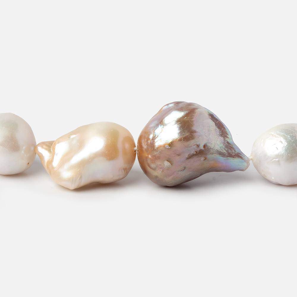 16x12-23x19mm Tri Color Ultra Baroque Freshwater Pearls 17.5 inch 23 pcs