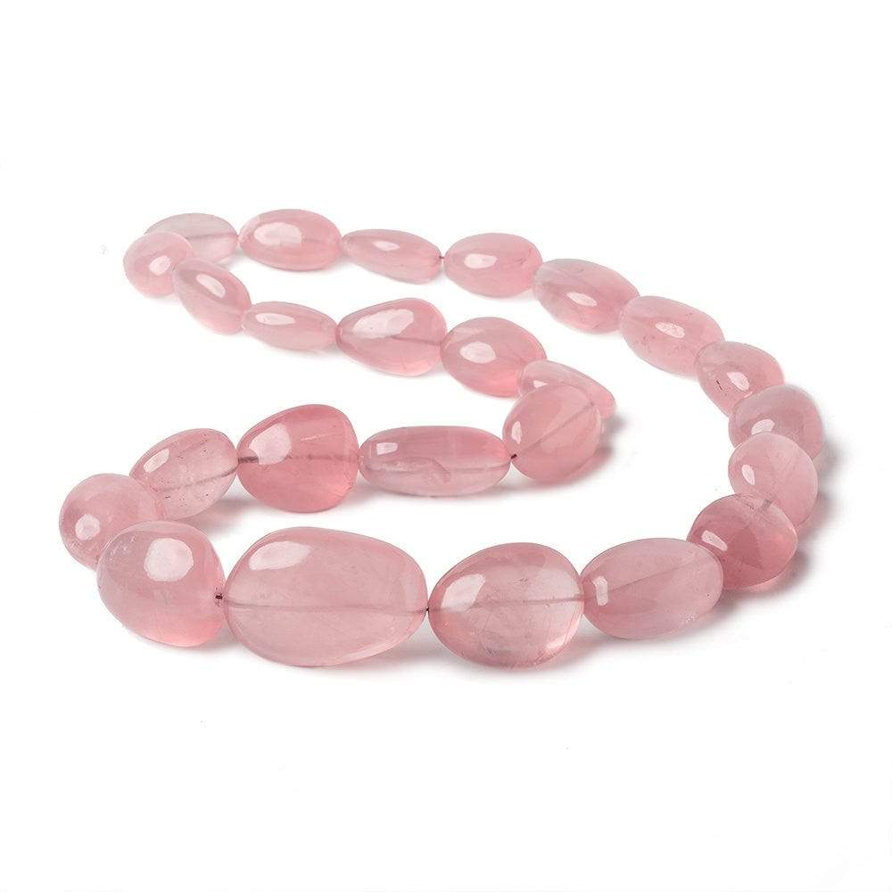 15x10-24x15mm Rose Quartz plain nuggets 18.5 inch 28 beads AAA