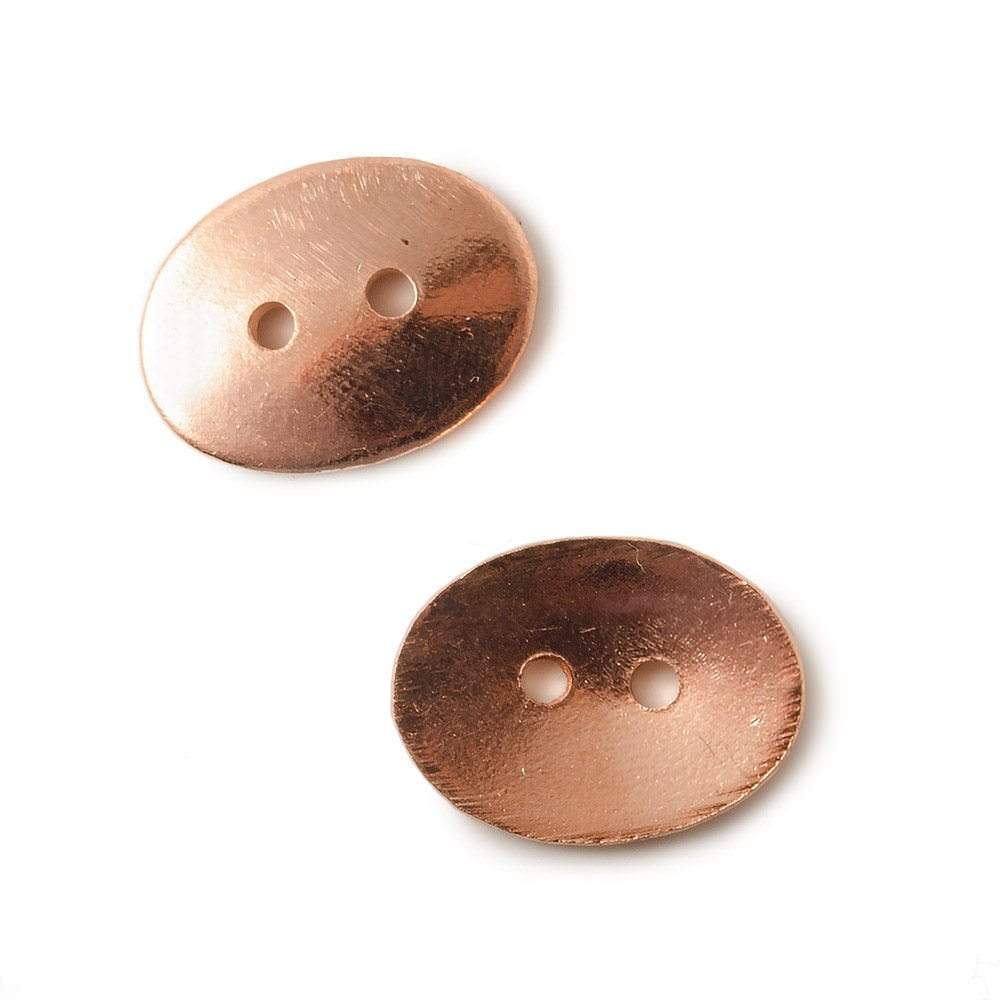 16x12mm Copper Button Bead Oval, 2.5mm Inside Diameter Holes