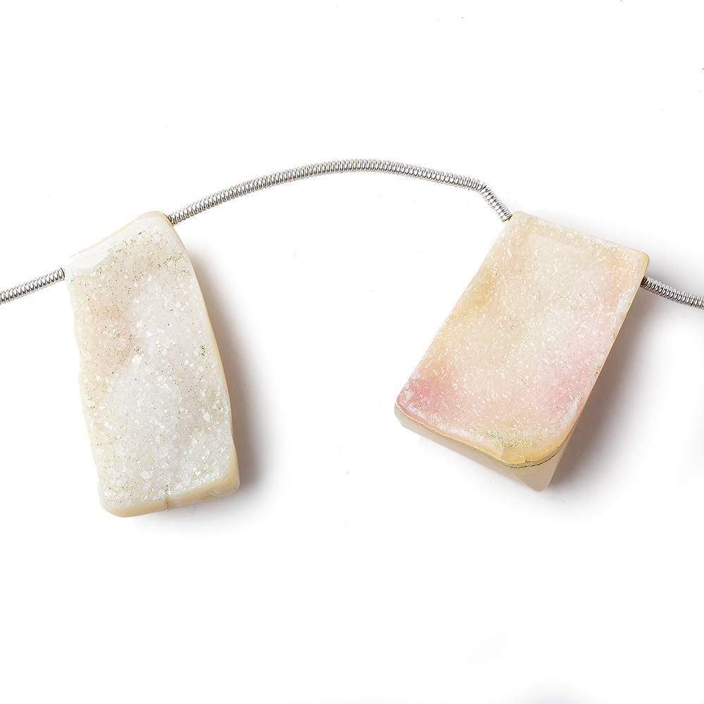 16x13-28x17mm Sorbet Pink Agate Drusy Freeform Beads 11 pieces