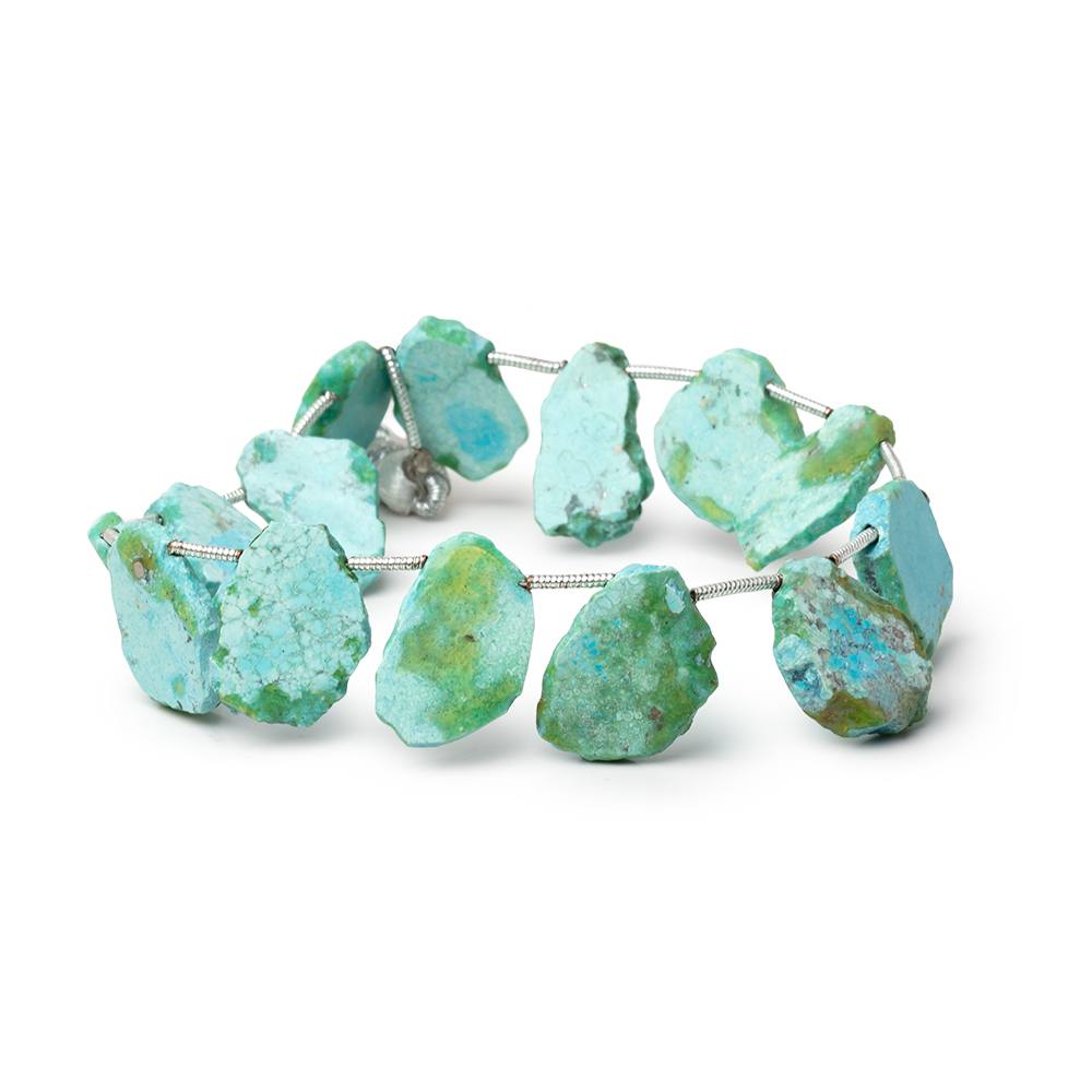 16x14-18x13mm Sleeping Beauty Turquoise Slice Beads 8 inch 14 pieces