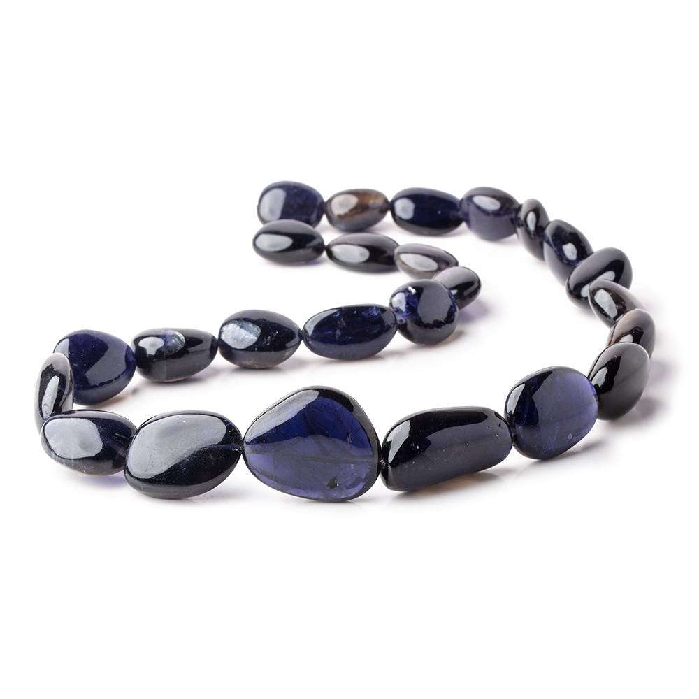 16x14-30x16mm Iolite plain nugget beads 20 inch 25 beads AAA+