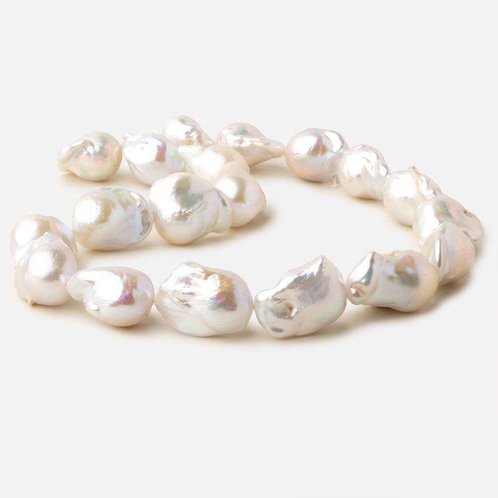 16x17.5-14x23mm Off White Ultra Baroque straight drilled freshwater pearls 15.5 inch 17 pieces AAA