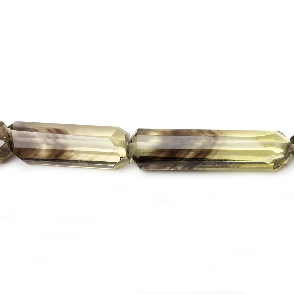 16x5-32x5mm BiColor Quartz faceted elongated tubes 8 inch 9 beads AA Grade