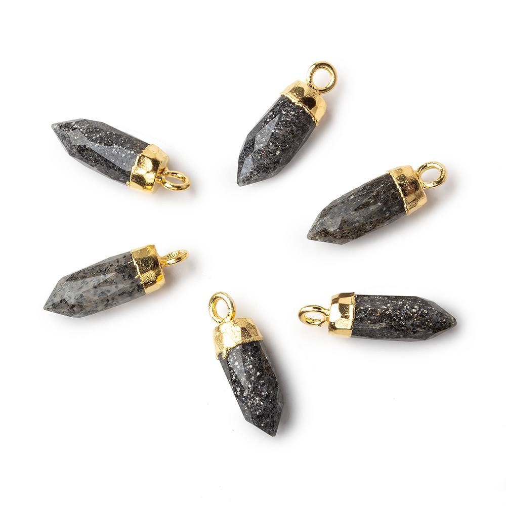 16x5mm Gold Leafed Celestial Quartz Spike Pendant 1 focal bead