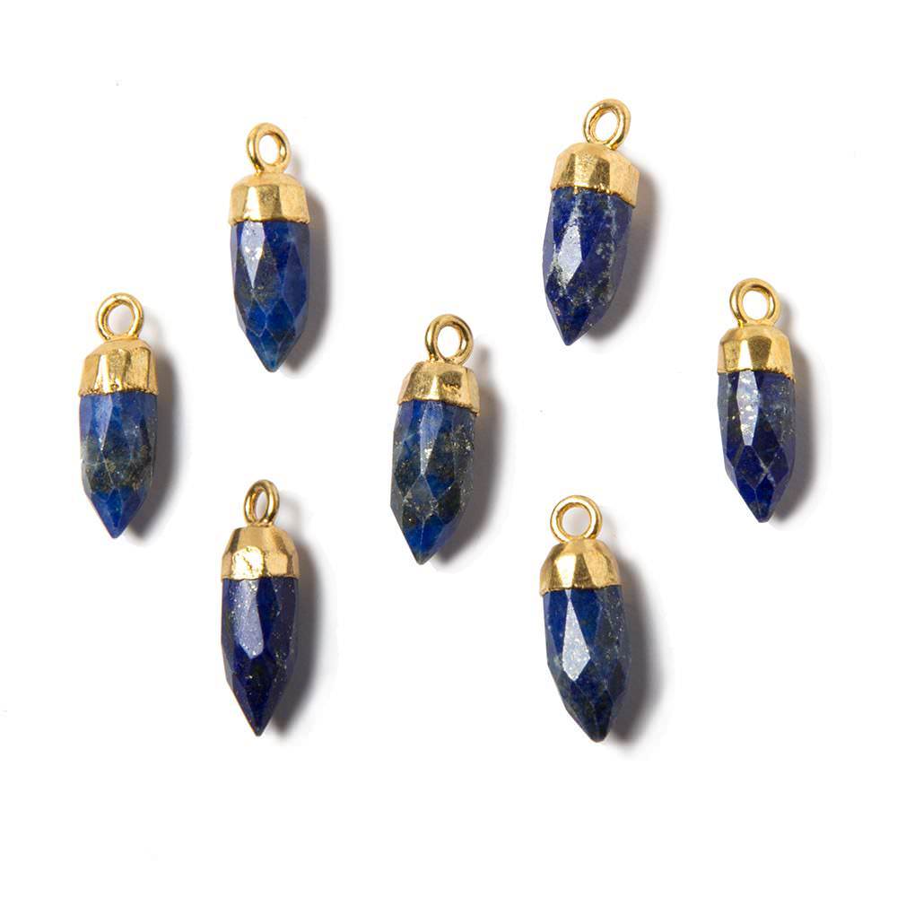 16x5mm Gold Leafed Lapis Lazuli Spike Pendant 1 piece