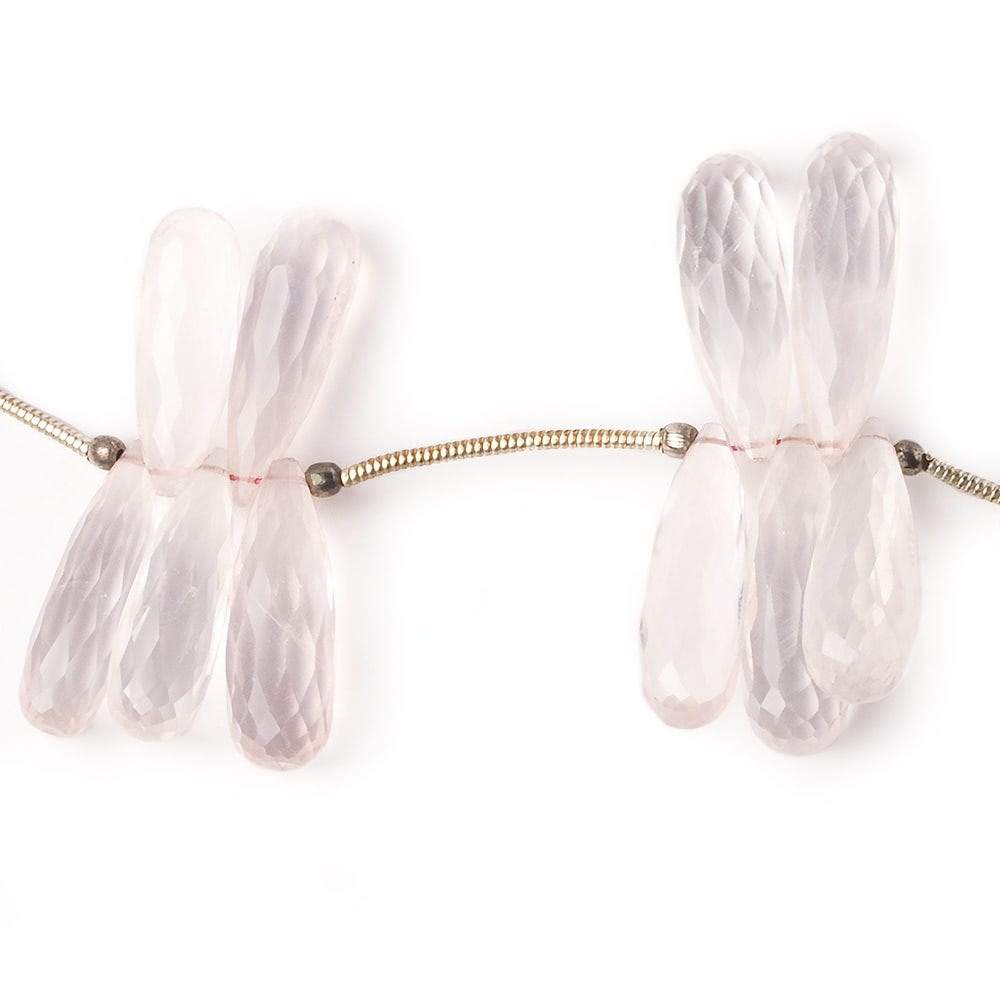 16x6-23x7mm Rose Quartz Tear Drop Beads 8 inch 30 pieces
