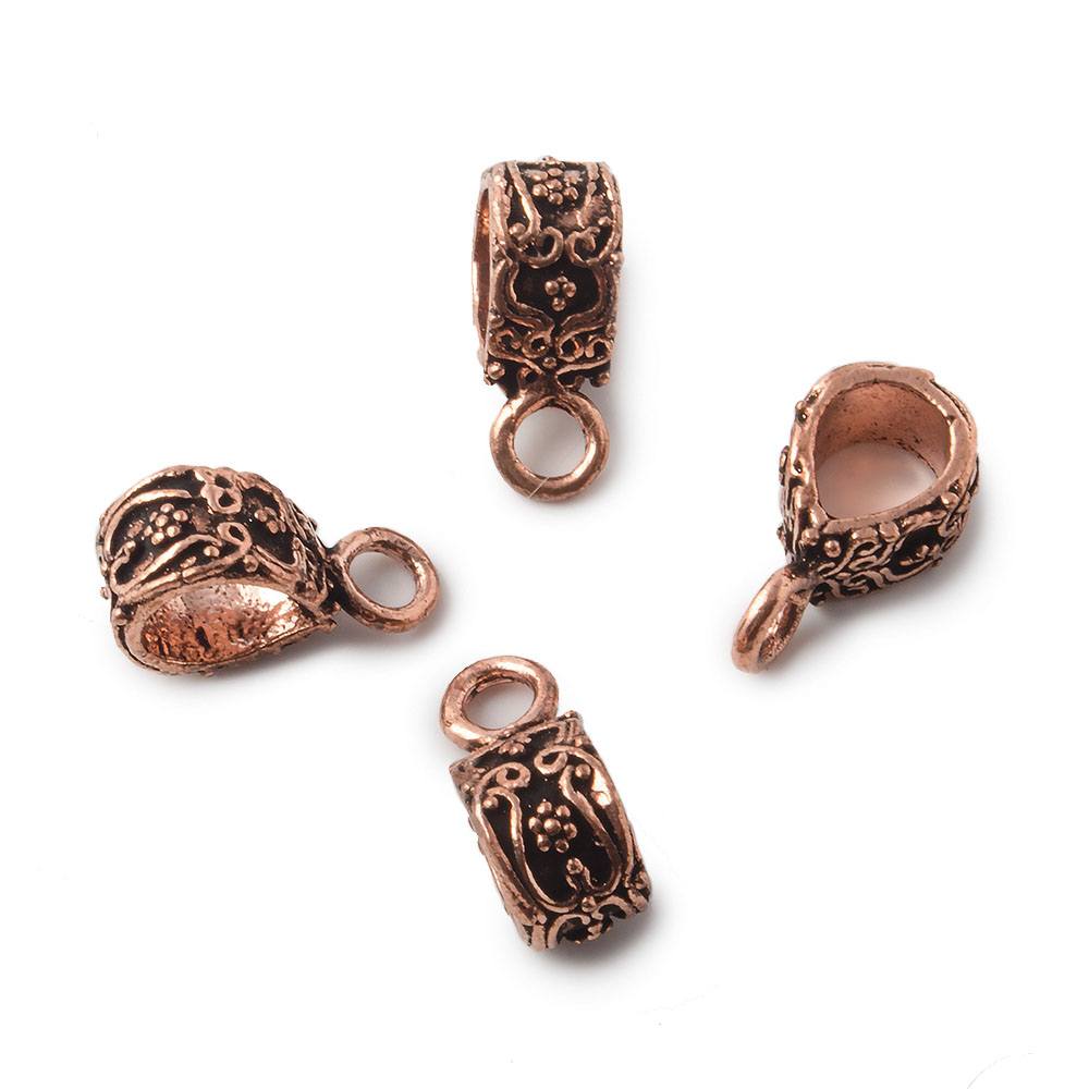 16x6mm Art Nouveau Antiqued Copper Bail Finding 1 piece