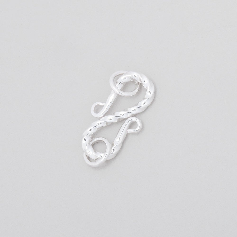 16x8.5mm Sterling Silver Twisted S Hook 1 piece