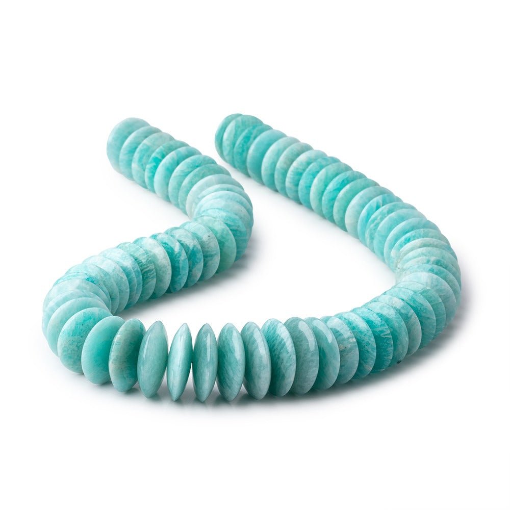 17-21mm Amazonite Plain Heishi Beads 18 inch 65 pieces AAA