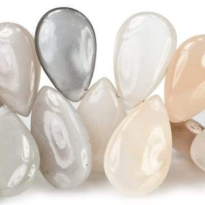 17-21mm Multi Color Moonstone Plain Pear Beads, AA Grade 42 pcs