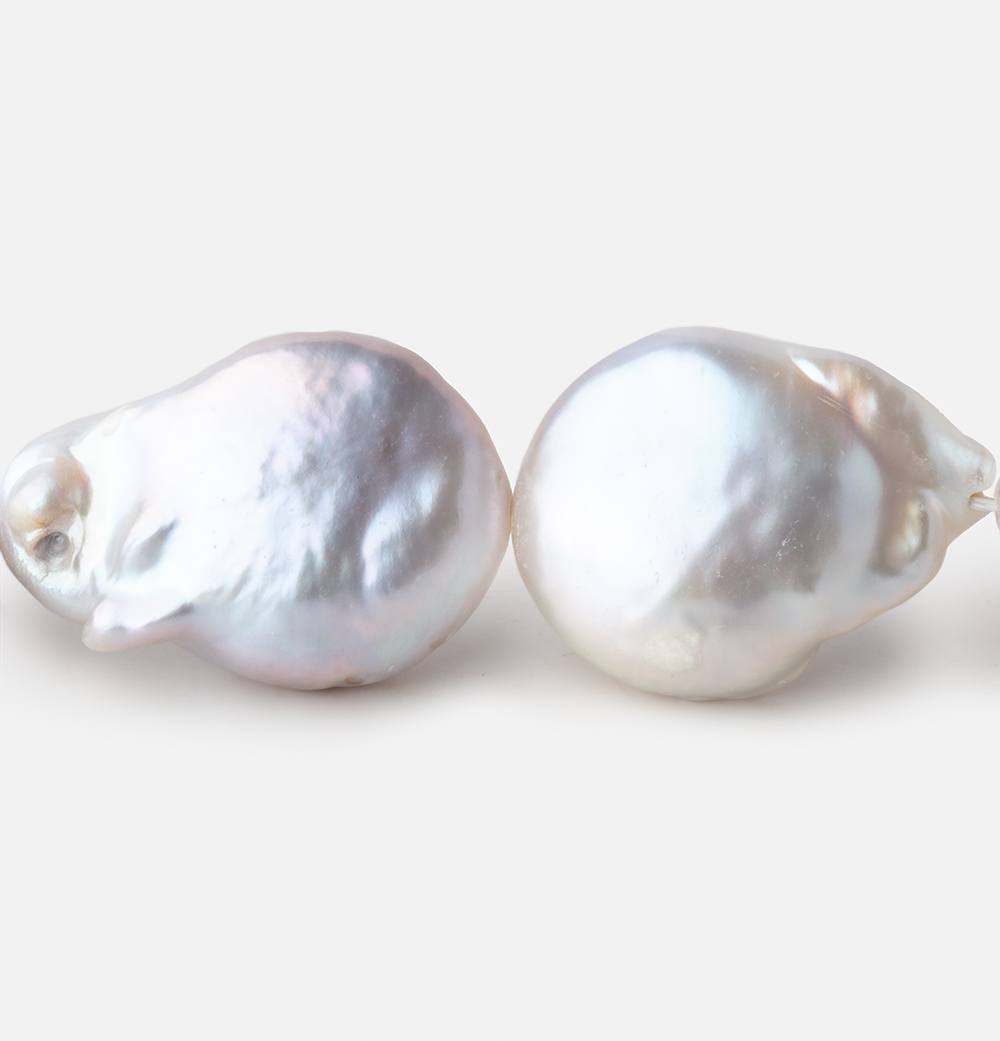 17-22mm Off White Ultra Coin Freshwater Pearl 16 inch 21 pieces