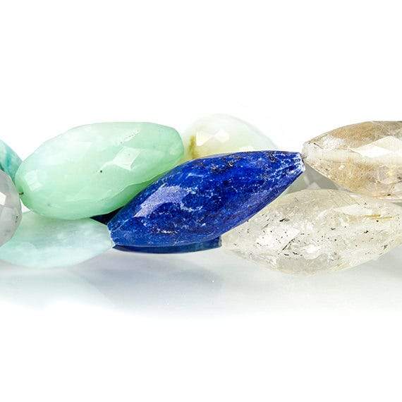 17-32mm Multi Gemstone Faceted Mix Shape Beads 48 inches 61 pieces