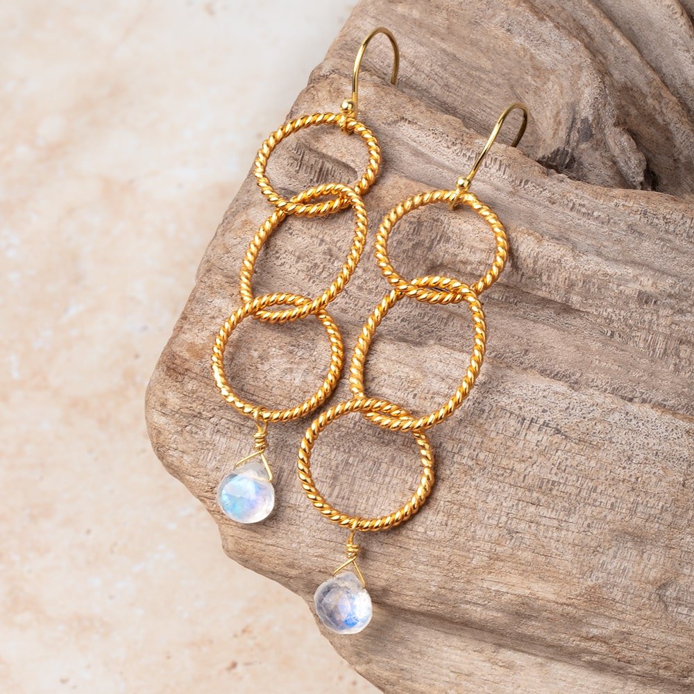 17.5mm 22kt Gold Plated Twisted Satin Round Link Chain