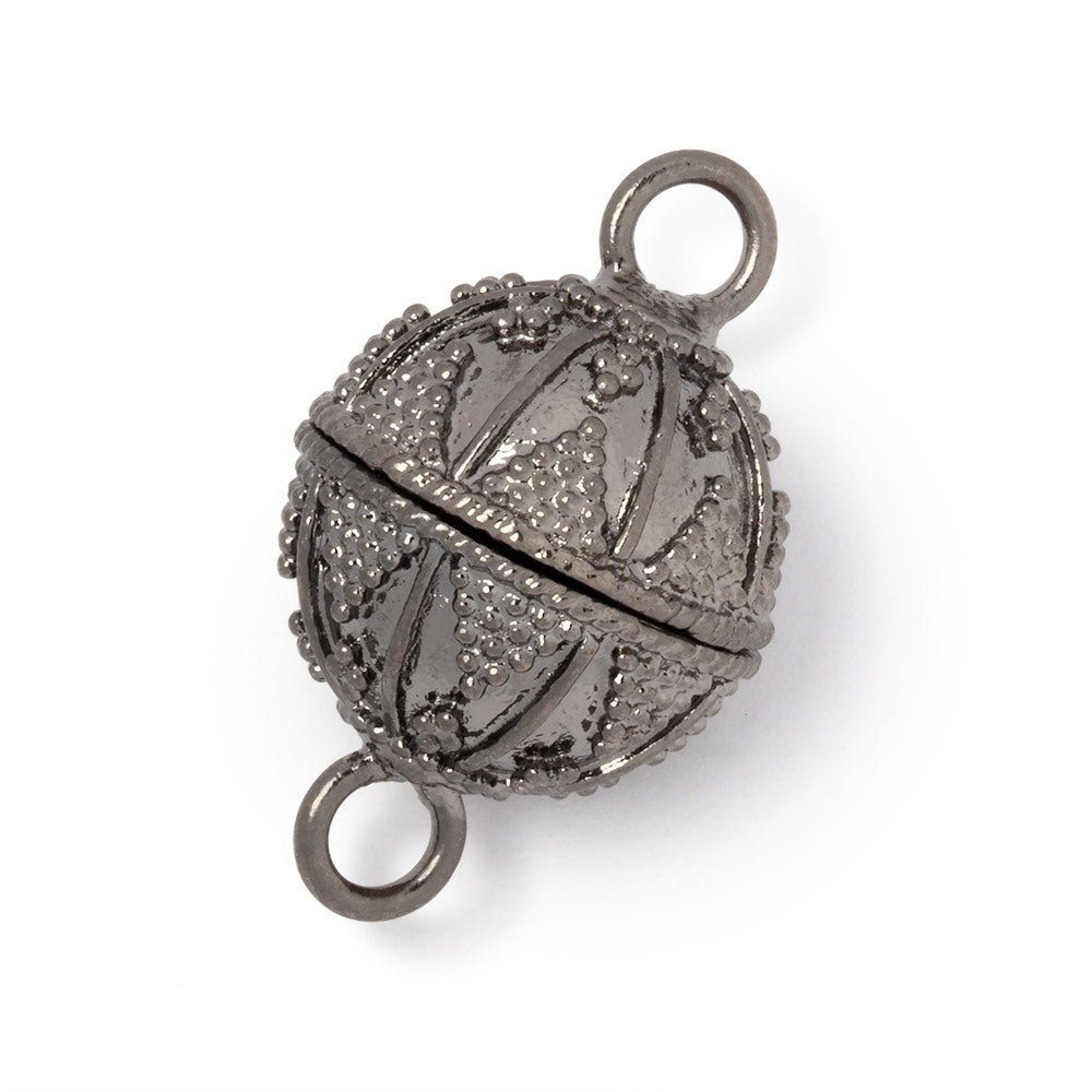 17.5mm Triangular Miligrain Design Round Magnetic Clasp 1 piece