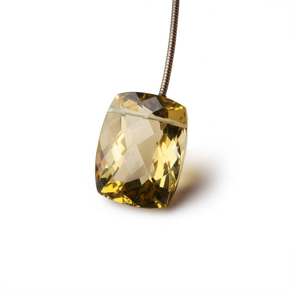 17.5x13.5mm Lemon Quartz Pavilion Faceted Rectangle Focal Bead 1 piece