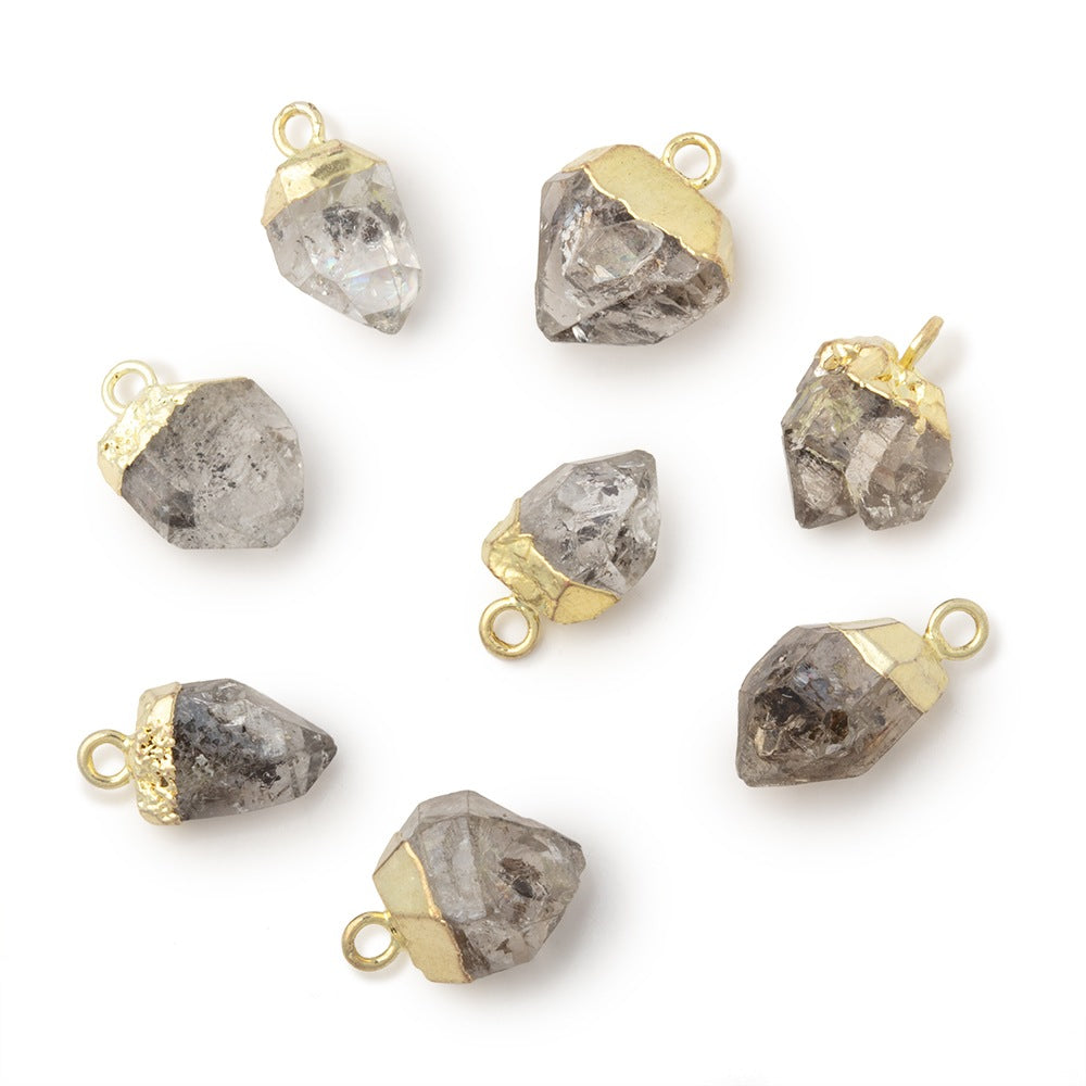 9-11mm Gold Leaf Herkimer Diamond Crystal Quartz Focal Pendant