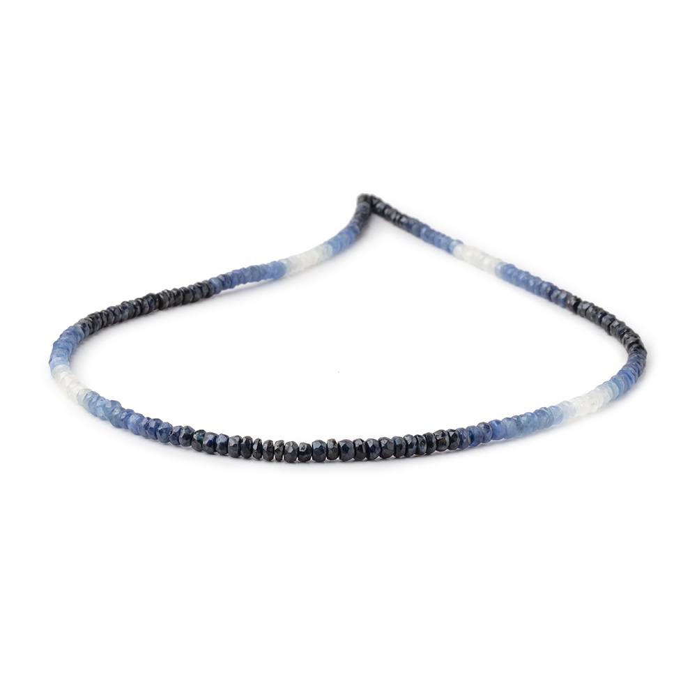 3-3.5mm Shaded Blue Sapphire Faceted Rondelles 15.5 inch 205 Beads AA