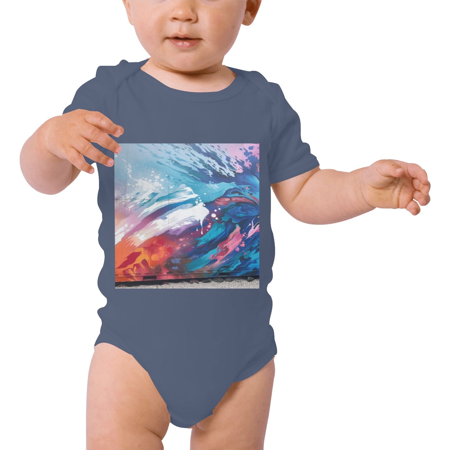 Organic Cotton Baby Onesie with One Side Printing for Comfortable Infants