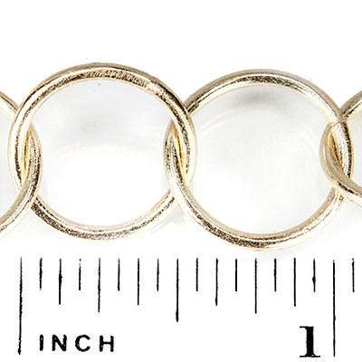 17mm 14kt Gold plated Round Link Chain by the foot