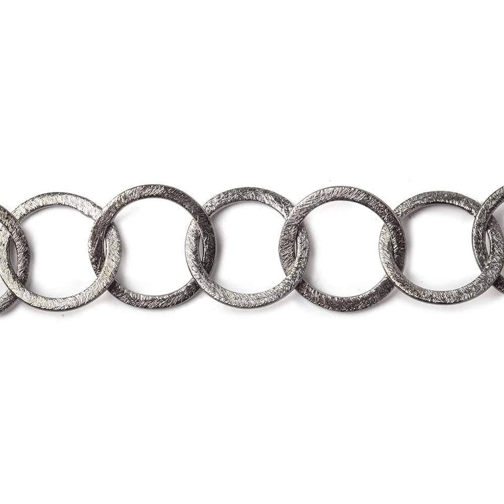 17mm Black Gold Plated Brushed Round Link Chain by the foot