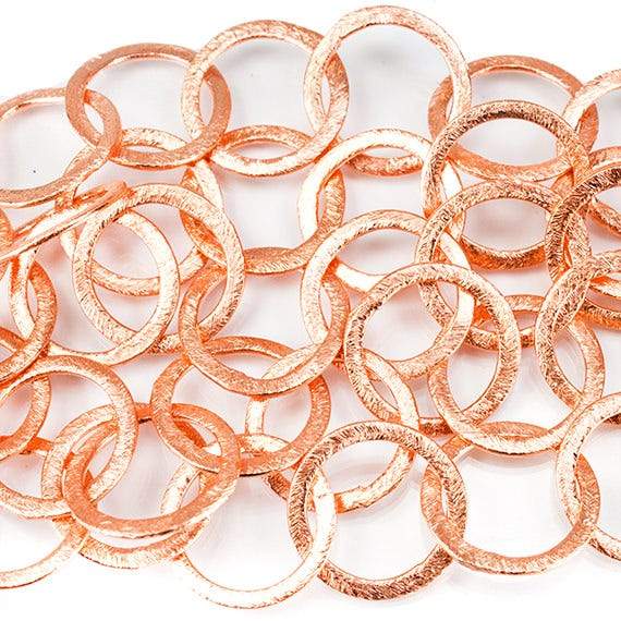 17mm Copper Brushed Round Link Chain by the foot