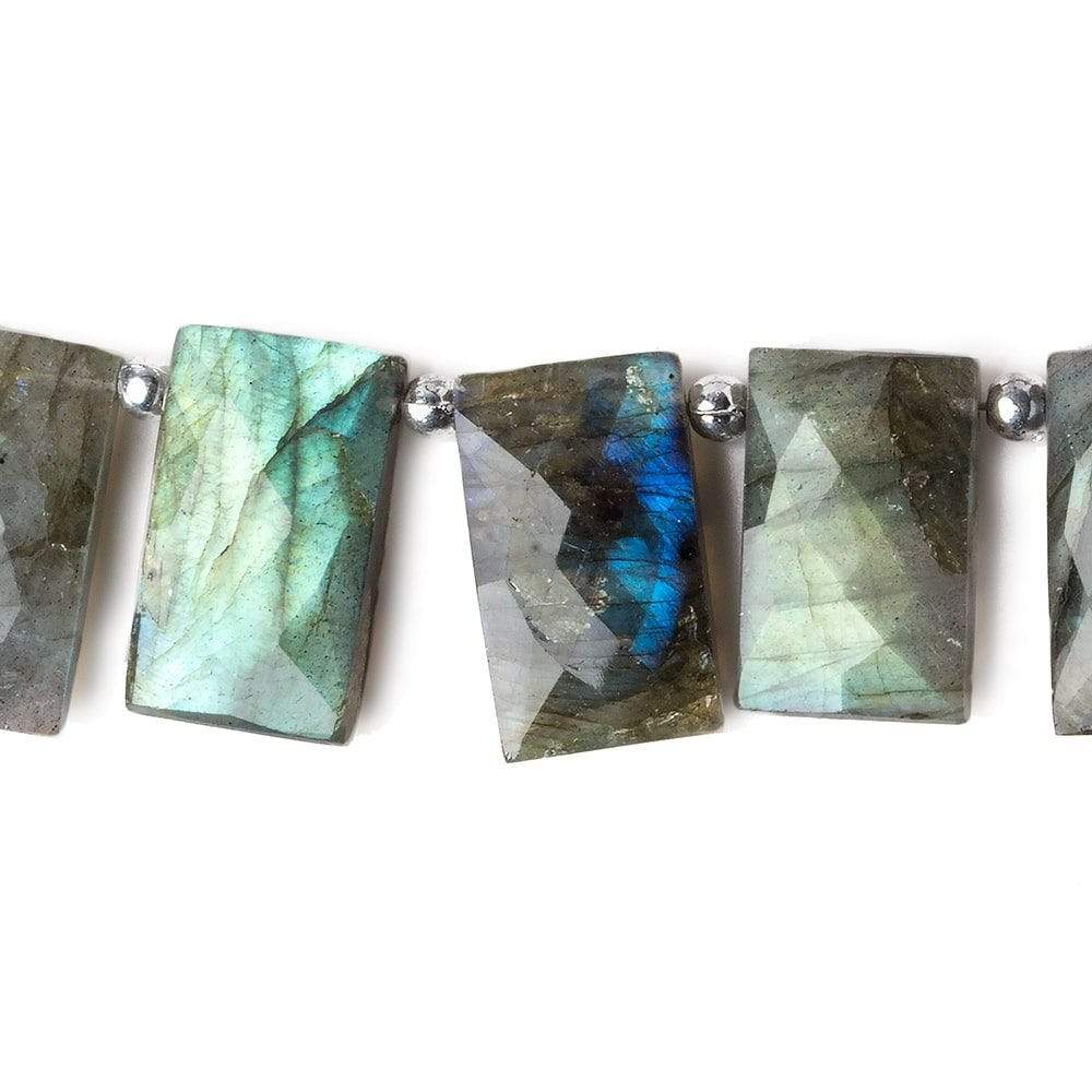 17x10-19x10mm Labradorite top drilled faceted rectangle beads 8 inch 13 pieces