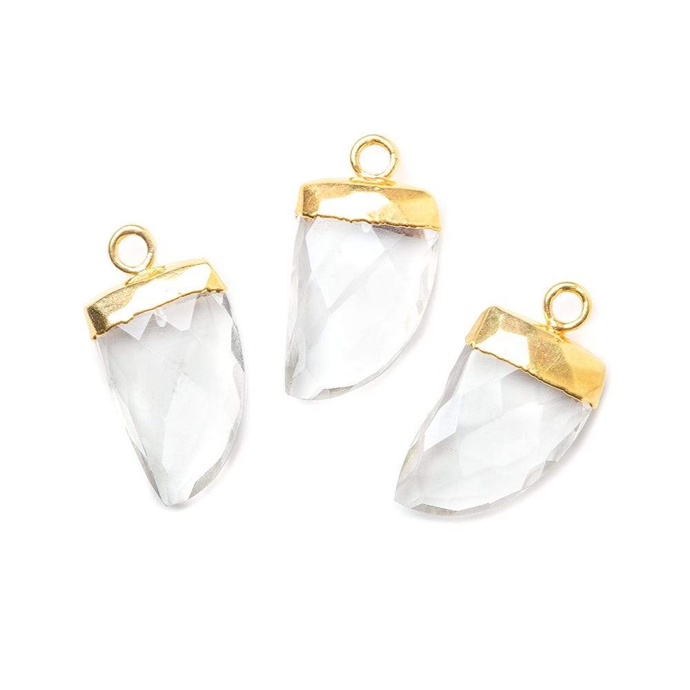 17x10mm Gold Leafed Crystal Quartz Horn Pendant 1 piece