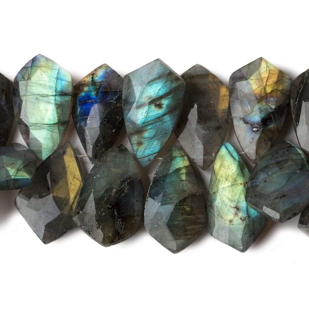 17x12-20x12mm Labradorite Faceted Shield Beads 8 inch 40 pieces