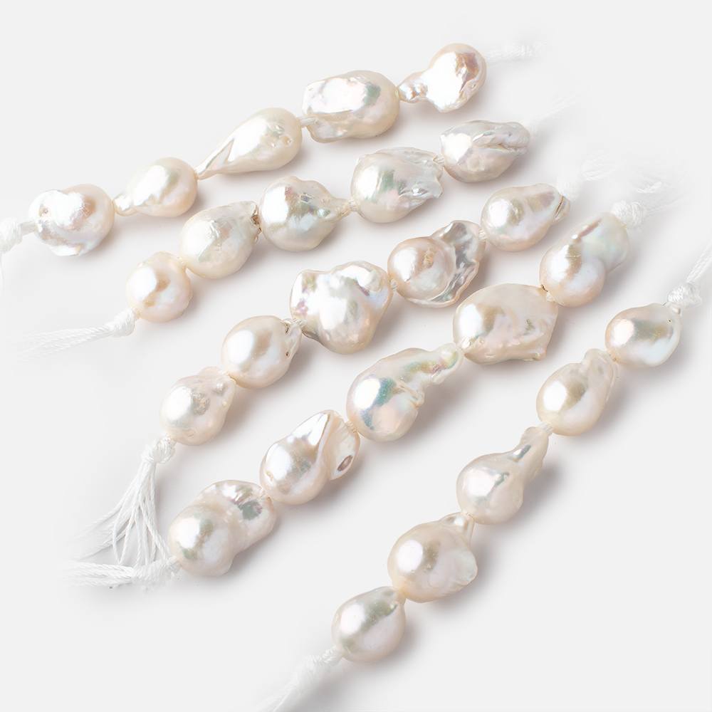 17x13-23x15mm Creamy Off White Ultra Baroque 2.5mm Large Hole Pearls 5 Beads
