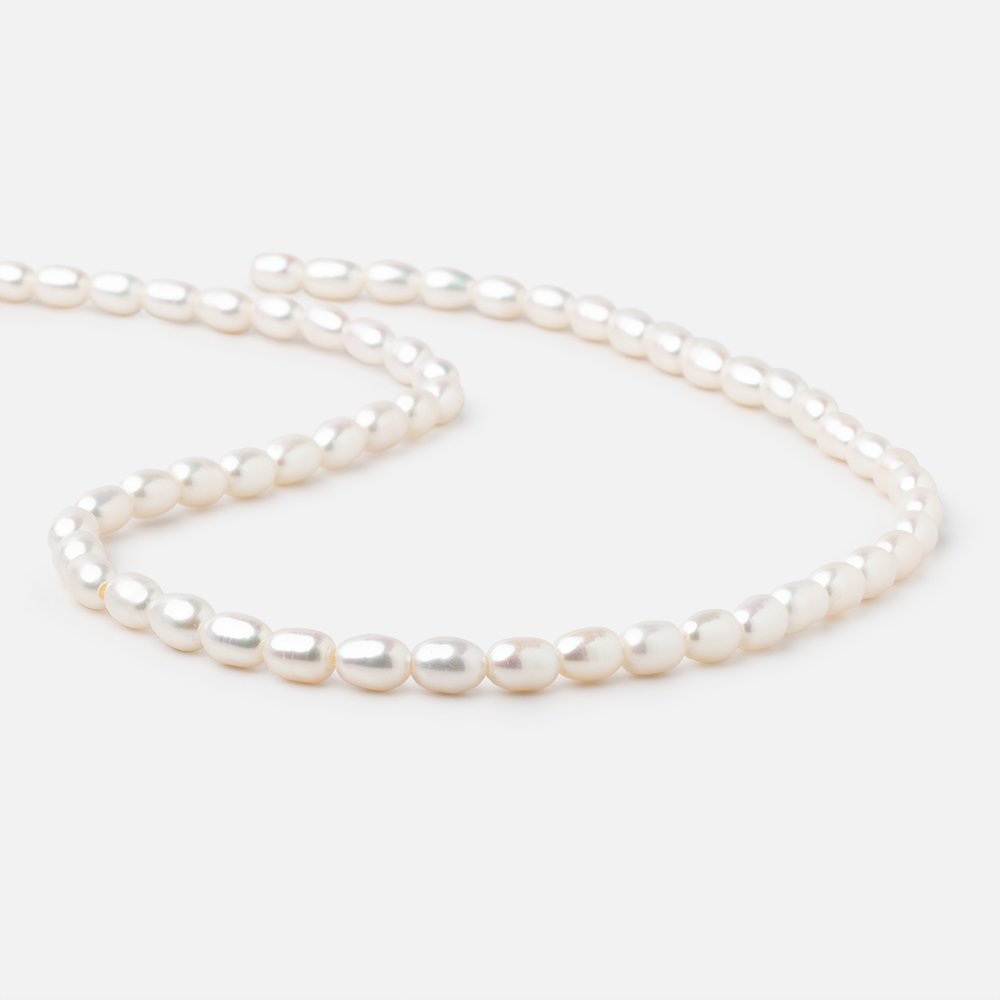 5x8mm Off White Large Hole Oval Freshwater Pearls 15inch 52pcs