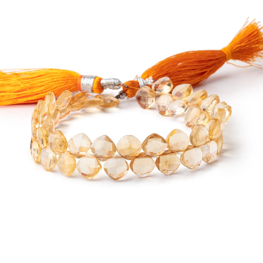 6.5mm Citrine Top Drilled Faceted Pillow Beads 7.25 inch 49 pieces A