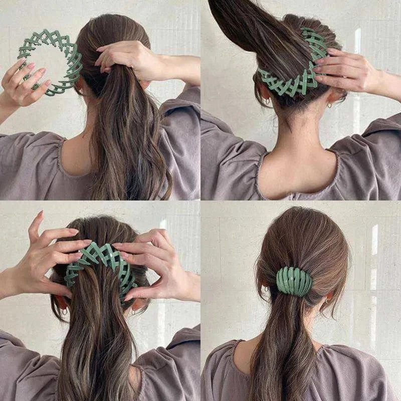 New Fashion Women Bun Claw Clips Horsetail Buckle Clip Bird Nest Expanding Hair Accessories Female Ponytail Headwear