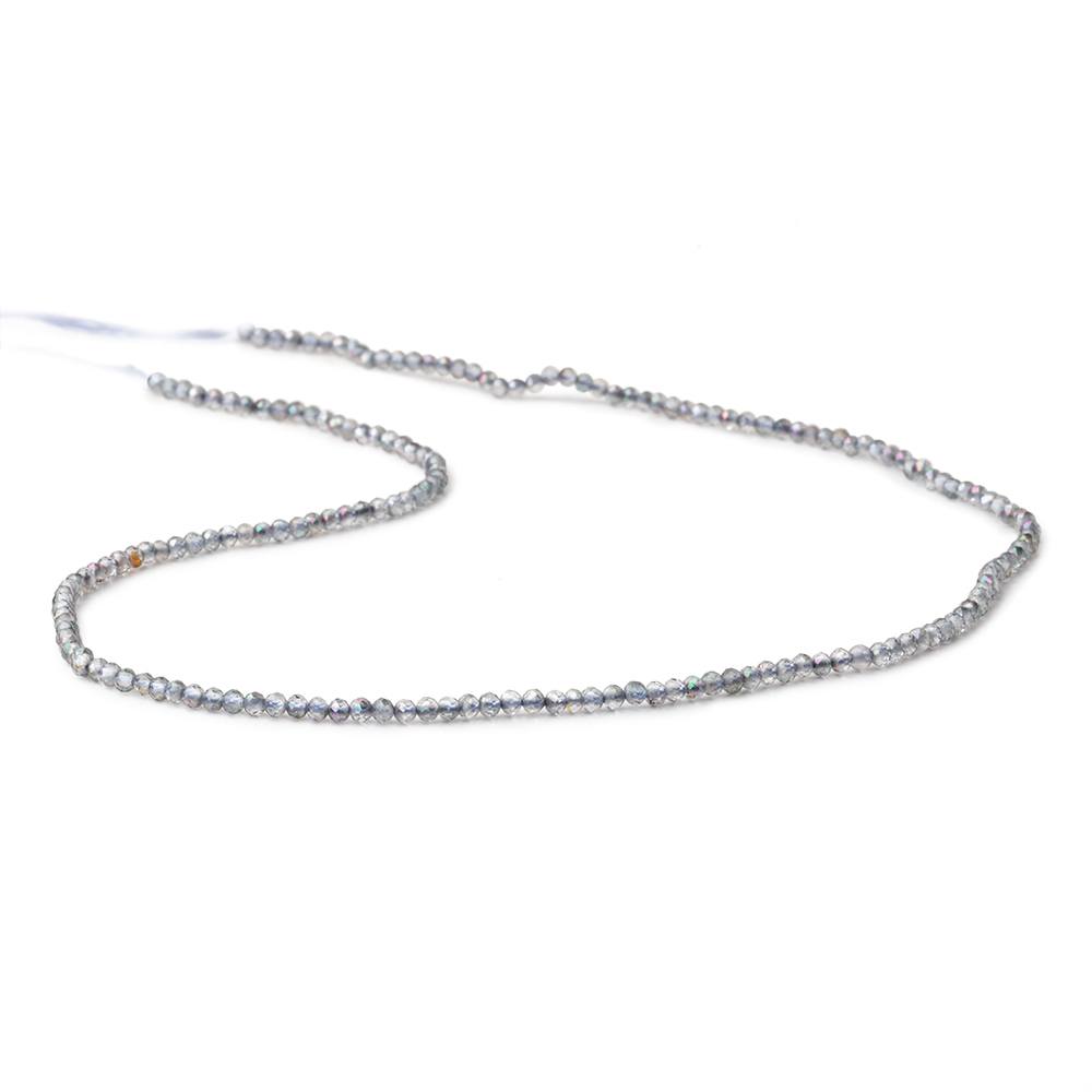 2mm Mystic Periwinkle Blue Topaz micro faceted rondelle beads 13 inch 180 pieces