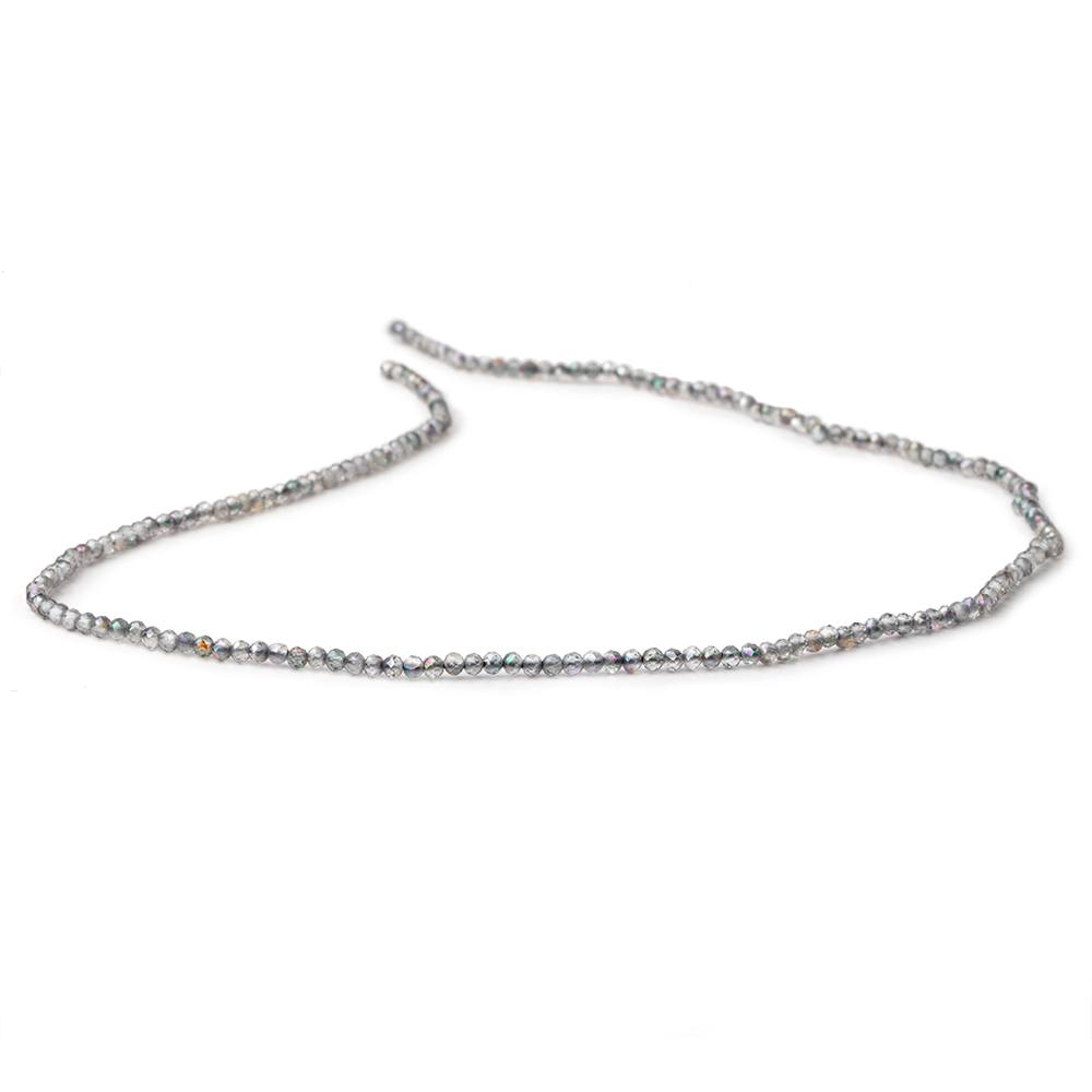 2mm Mystic Platinum Grey Topaz micro faceted rondelle beads 13 inch 180 pieces
