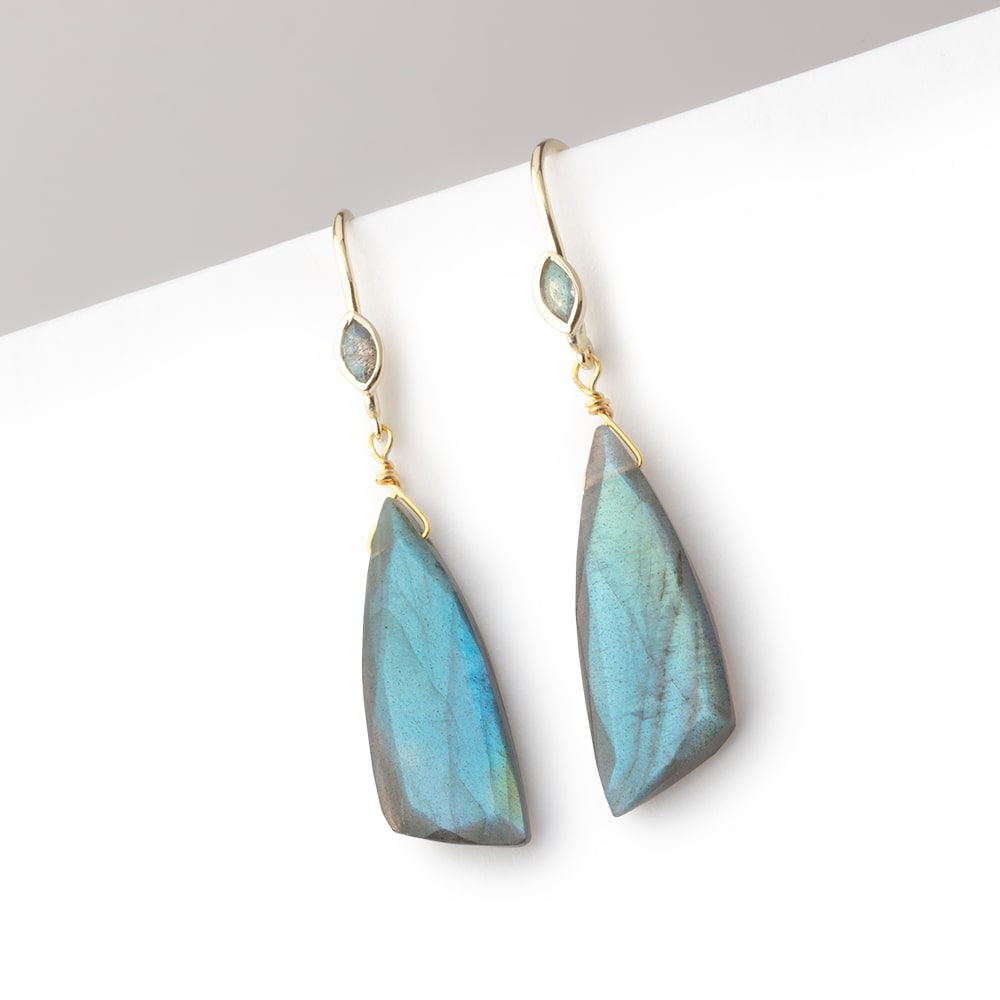 18mm Labradorite Marquise Ear Wire Set of 2 pieces
