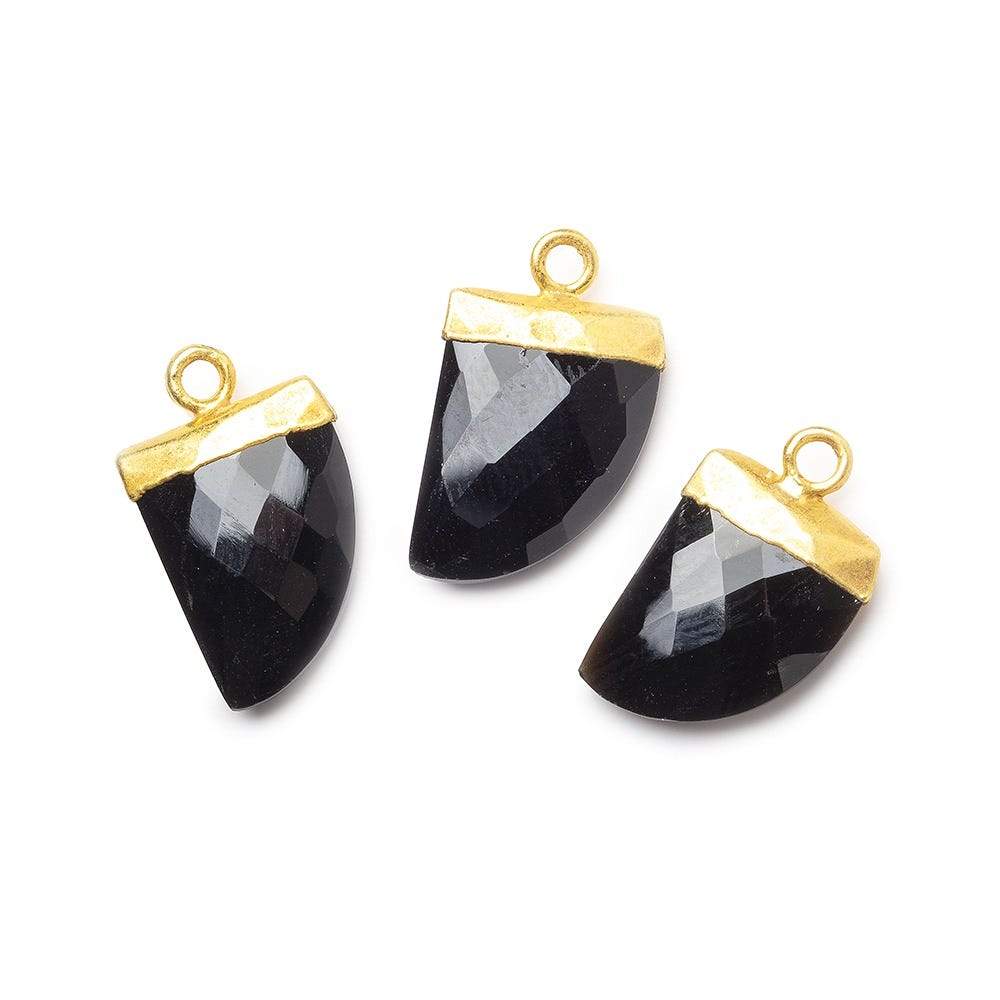 18x10mm 24kt Gold Leafed Black Spinel Horn Pendant 1 piece