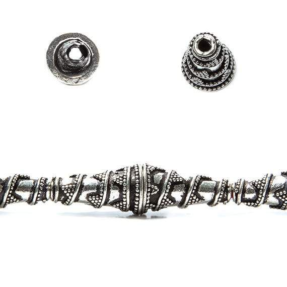 18x10mm Sterling Silver Plated Copper Cone Bali Design *DISCONTINUED*