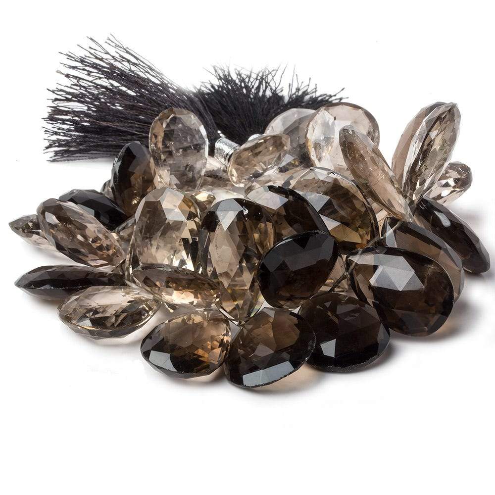 18x14-24x17mm Smoky Quartz faceted pear beads 8 inch 37 pieces A Grade