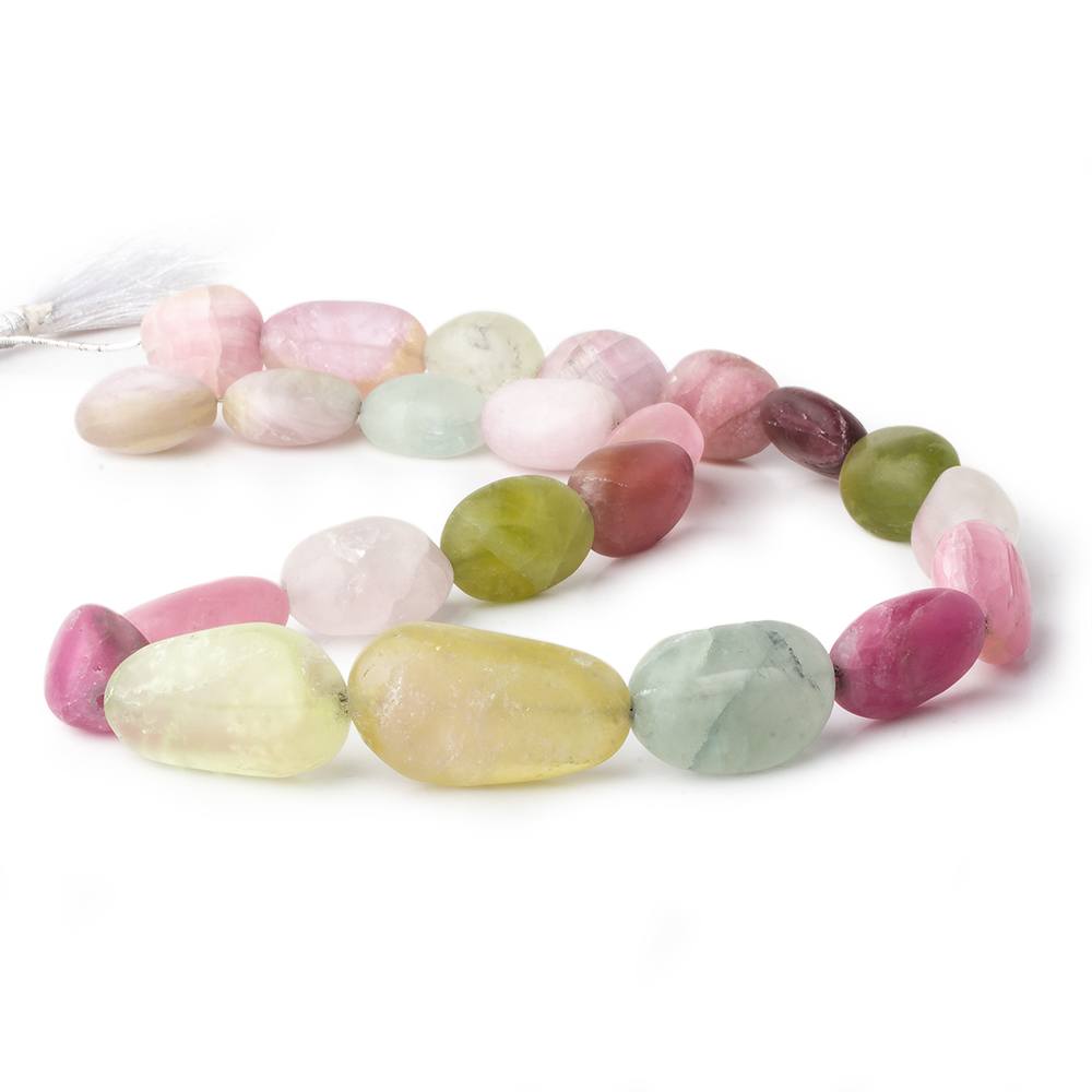 18x14-33x19mm Matte Afghani Tourmaline plain nugget beads 19 inch 23 pcs AA