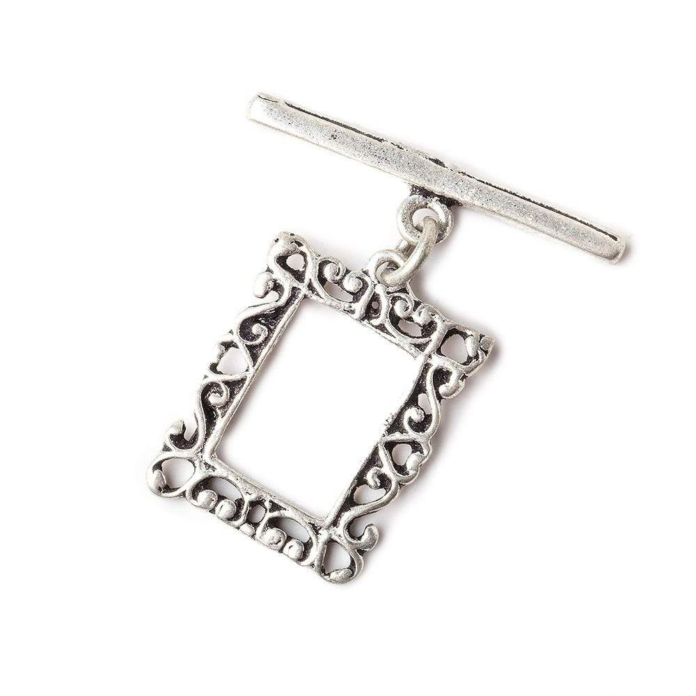 18x14mm Antiqued Sterling Silver Frame Toggle 1 Finding