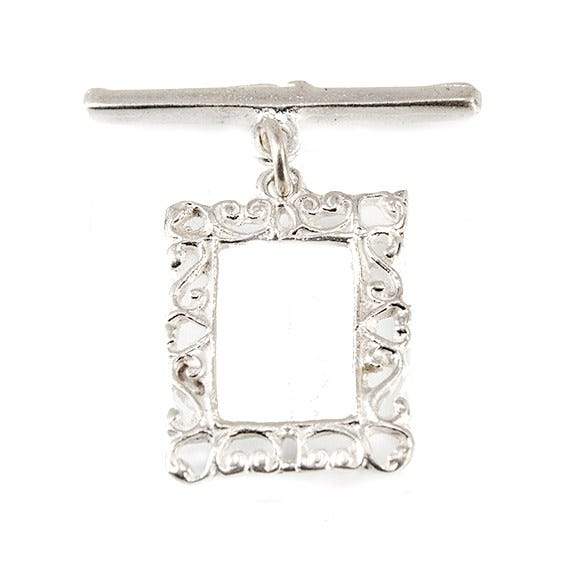 18x14mm Sterling Silver Filigree Frame Toggle Finding 1 per