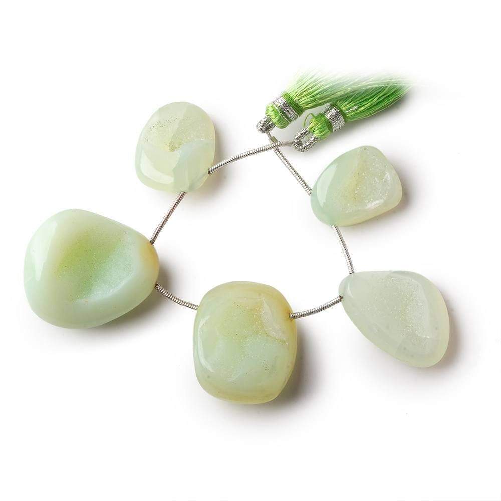 18x15-28x23mm Lime Sherbet Agate Drusy Freeform Beads 5 pcs