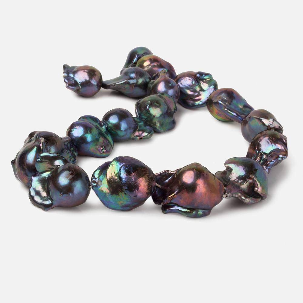 18x16-23x17mm Peacock Ultra Baroque Freshwater Pearl 16 inch 17 pieces A