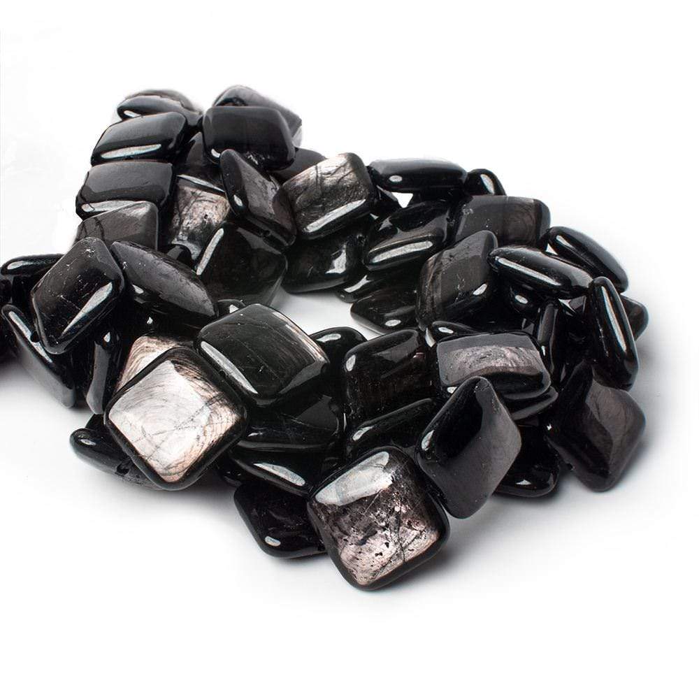 18x18mm Hypersthene plain pillow beads 16 inch 22 pieces AA