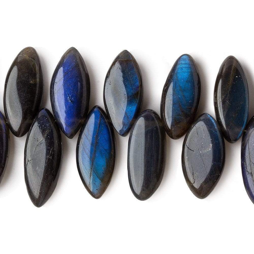 18x8-17x7mm Black Labradorite Top Drilled Plain Marquise Beads 8 inch 40 pieces A